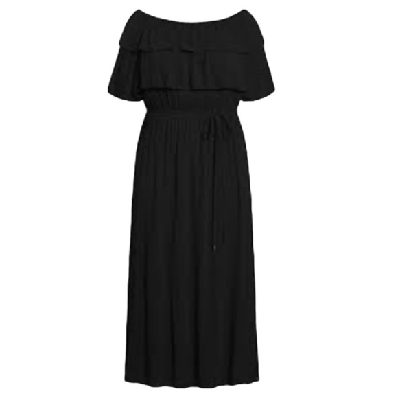 City Chic Off the Shoulder Monaco Maxi Dress in Black Women's Plus 20 NWT - Picture 2 of 9